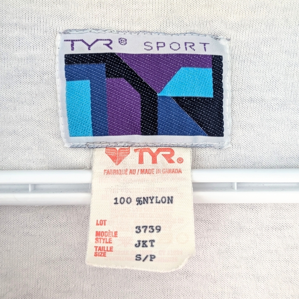 Vintage TYR Retro Sportswear Tracksuit Purple / Turquoise Jacket ~ Size Small - Picture 4 of 10